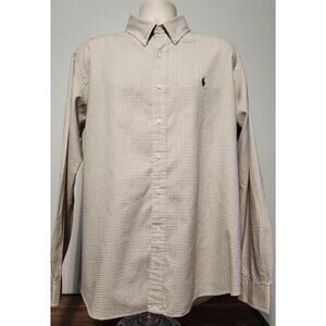 Ralph Lauren Long Sleeve Size 2XL Button-down Checkered Dress Shirt